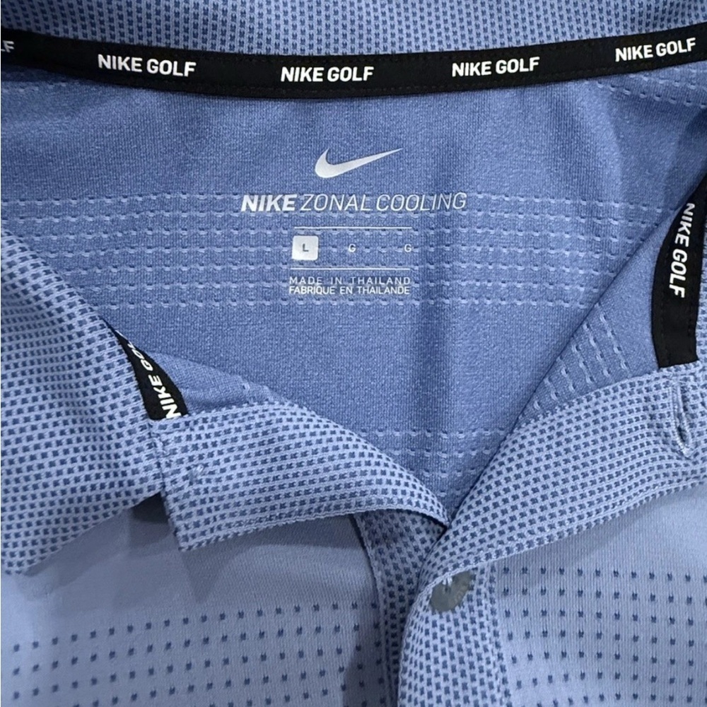 Nike Men's Blue Golf Polo Zonal Cooling Dri-Fit Sz L Performance Shirt - Picture 4 of 5